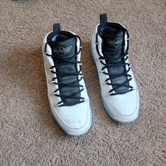 DS Air Jordan Nine Point Five Team WHITE CAROLINA BLUE 314308-014 - Picture 5 of 5